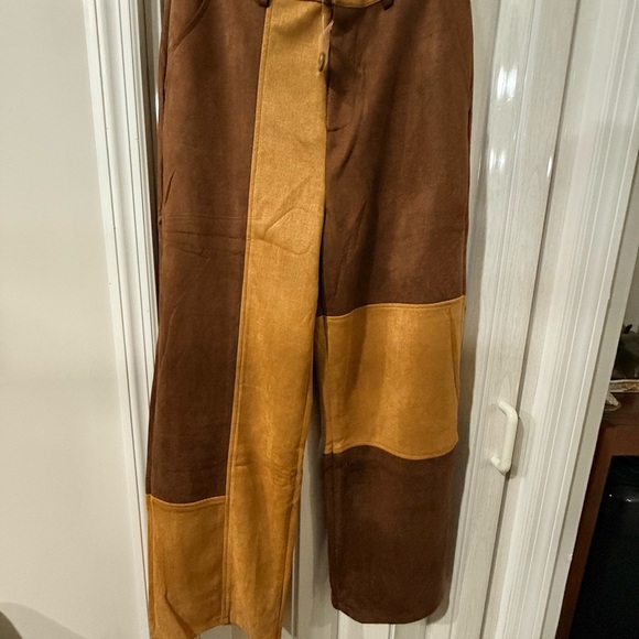 New nwt Hyfve faux suede color block pants S M L great quality final sale - Picture 7 of 7
